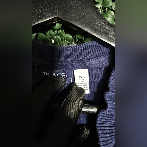 Navy Blue Ruffled Cardigan - Picture 3 of 4